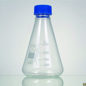 Erlenmeyer LLG, verre borosilicate 3.3, avec bouchon vissé