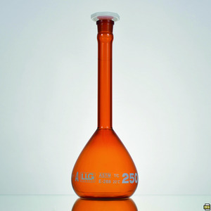 Fioles jaugées LLG, verre borosilicate 3.3, classe A, verre brun