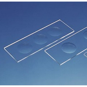 Vetrino con 3 cavità, spessore 1,2-1,5 mm, dim, 76x26 mm, bordi molati