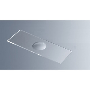 Vetrini da microscopia con 1 pozzetto, 76x26mm, spessore 1,2-1,5mm, bordi smerigliati 90°
