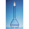 Matracci tarati USP, vetro borosilicato 3.3, classe A, graduazioni blu, con tappo in vetro, incl. certificato di lotto USP