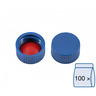Tappo a vite N9-nH, blu, setto silicone bianco/PTFE rosso, 45° shore A, spessore 1.0 mm