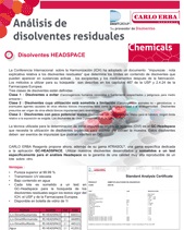 Analisis de disolventes residuales : disolventes HEADSPACE y patrones de referencia