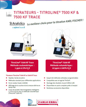 TITRATEURS - TITROLINE® 7500 KF &  7500 KF TRACE : Le meilleur choix pour la titration KARL FISCHER !