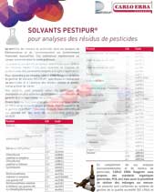 SOLVANTS PESTIPUR® pour analyses des résidus de pesticides