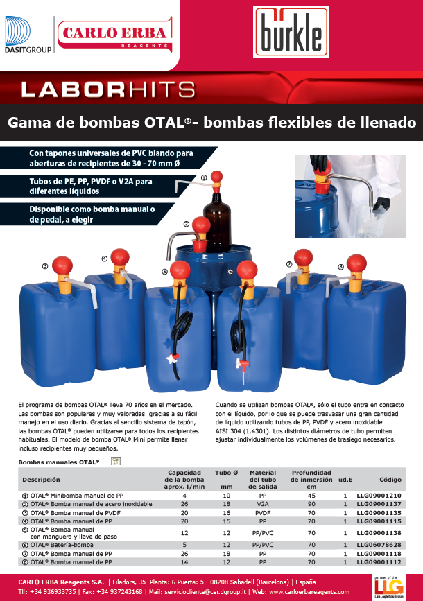Bombas flexibles de llenado OTAL®