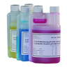 Soluzioni tampone pH, con codifica colore in bottiglie dispensatrici a due colli