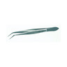 Forceps, curved end, stainless steel