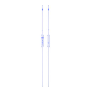 Pipetas aforadas, vidrio sodocálcico, clase AS, 1 aforo, graduación en azul