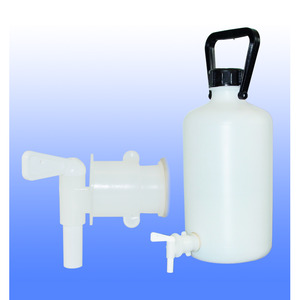 Garrafas LLG, cuello estrecho, HDPE, con llave de paso