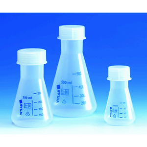 Matraces Erlenmeyer con cuello de rosca, PP