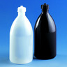 Narrow-mouth bottles, with screw cap, LDPE, amber