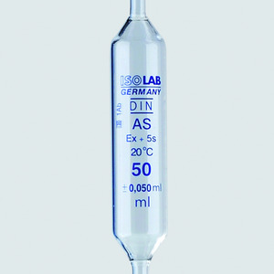 Pipetas aforadas, vidrio de sosa, clase AS, 1 aforo, graduación en azul