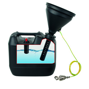 Unidad de eliminación con embudo de seguridad, HDPE, conductor electrostático