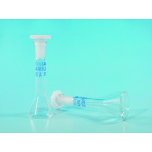 Matraces aforados trapezoidales, vidrio de borosilicato 3.3, clase A, graduación azul