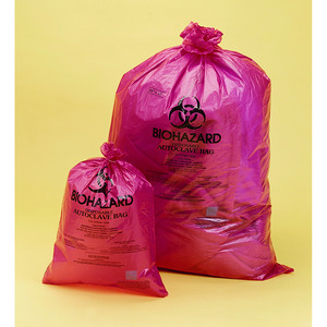 Bolsas para residuos de riesgo biológico, PP, Rojo, 38µm
