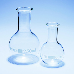 Matraz redondo, base plana, cuello estrecho, Pyrex<sup>®</sup>