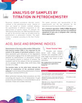 Analysis of samples by titration in petrochemistry