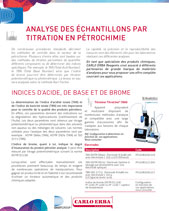 Analyse des échantillons par titration en pétrochimie
