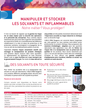 Manipuler et stocker les solvants inflammables
