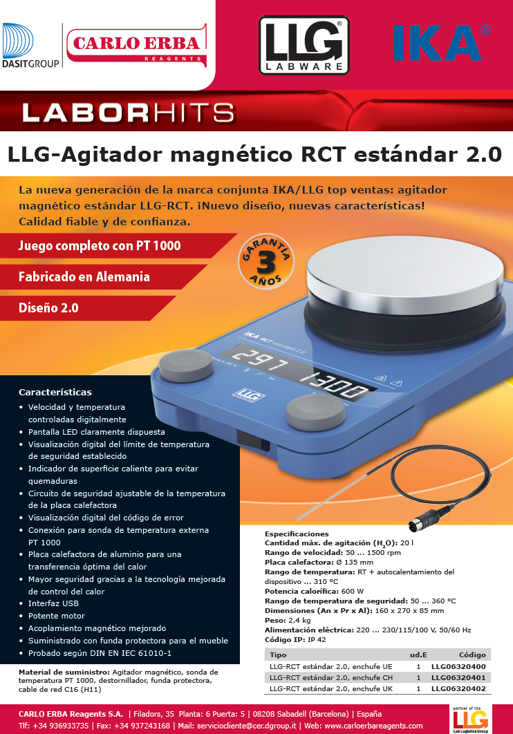 Agitador magnético RCT estándar 2.0