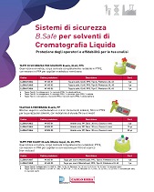 Sistemi di sicurezza B.Safe per solventi di Cromatografia Liquida