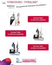 TITRATEURS - TITROLINE® : Une gamme de choix pour vos analyses