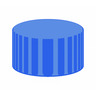 Tappo a vite N9-nH, blu, setto in PTFE bianco, 53° shore D, spessore 0.25 mm