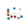 Tappo a crim, N11, in alluminio, colore argento, foro centrale, setto in gomma naturale/ETFE